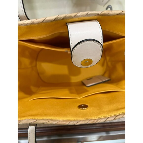 Kate Spade Honey Bee Straw Tote Bag With Matching Wallet Woven Straw Design Yell - Picture 9 of 9